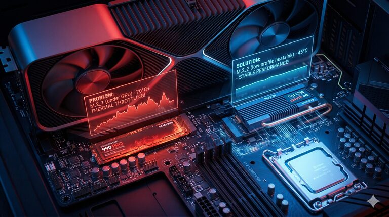 SSD NVMe in Thermal Throttling sotto la GPU? La soluzione low-profile definitiva 2 Gemini Generated Image g7a07vg7a07vg7a0
