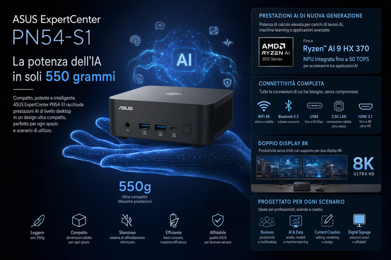ASUS ExpertCenter PN54-S1: la potenza dell'IA in soli 550 grammi 3 Designer 6